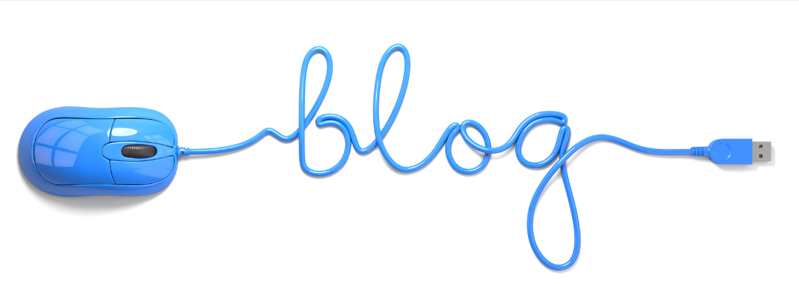 blog with mouse and plug blue